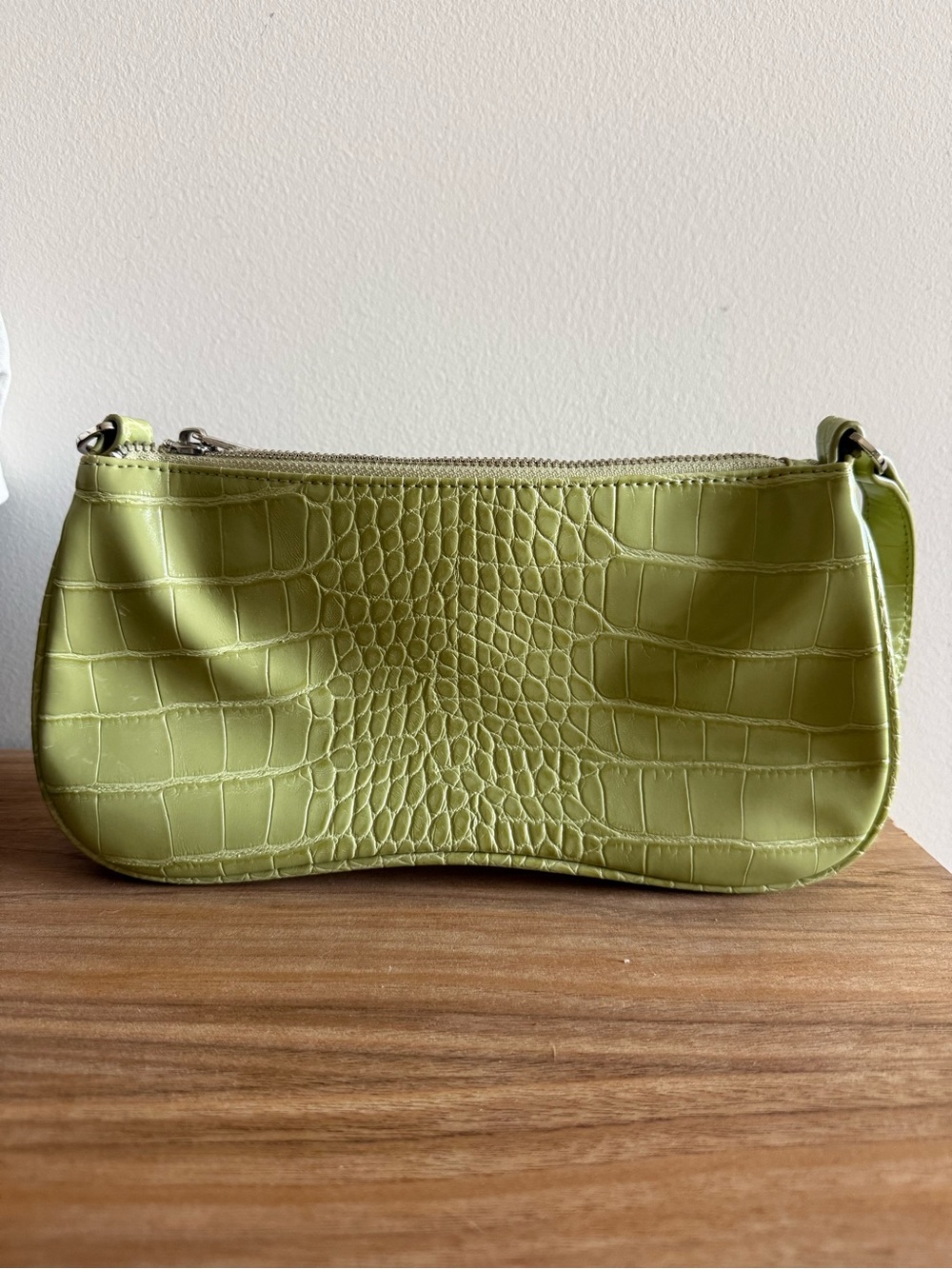 JW PEI Olive Croc-Embossed Mini Shoulder Bag